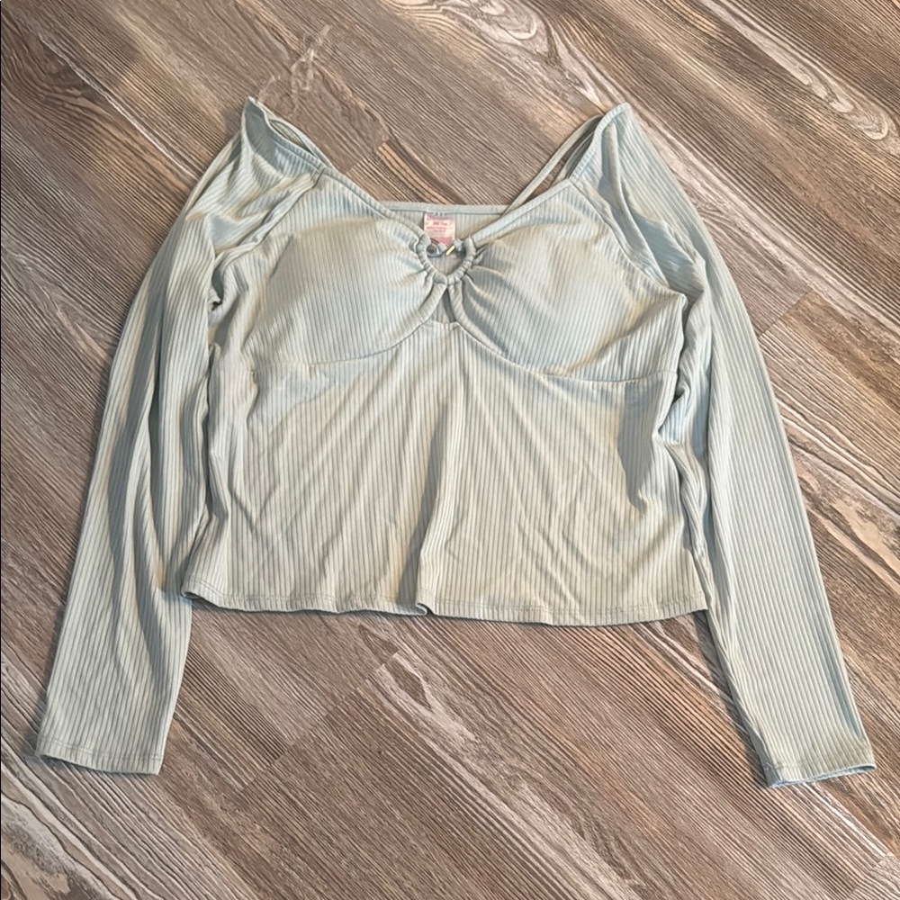 Women's Mint Green Long Sleeve Top